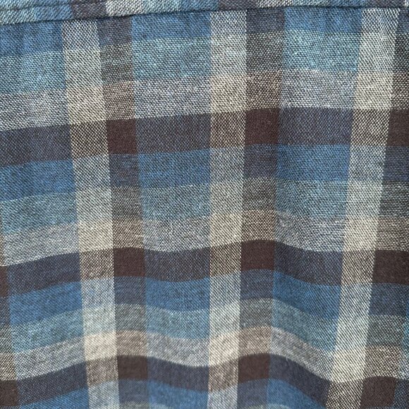 Weatherproof Vintage Mens Blue Plaid 100% Cotton Button-Down Flannel Shirt L - Picture 6 of 13